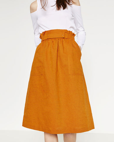 SKIRT WITH GOLD-TONED DETAILS