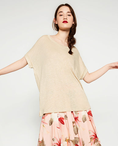 OVERSIZED LINEN T-SHIRT