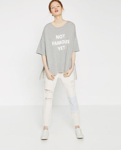 OVERSIZED TEXT PRINT SWEATSHIRT