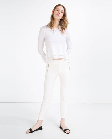 MID-RISE SKINNY TROUSERS