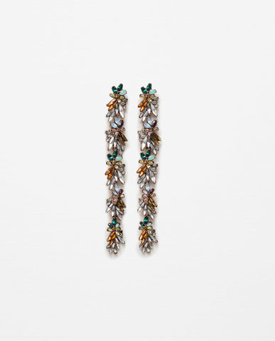 MULTICOLOURED LONG JEWELLED EARRINGS