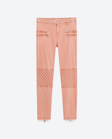 SKINNY MID-RISE TROUSERS