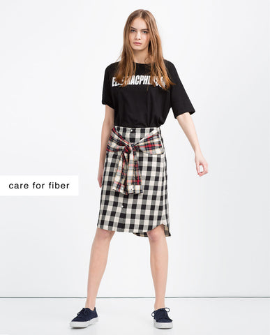 ORGANIC COTTON SHIRT-STYLE SKIRT