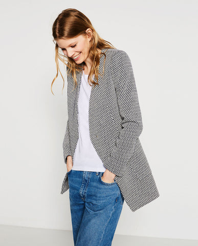 LONG JACQUARD BLAZER