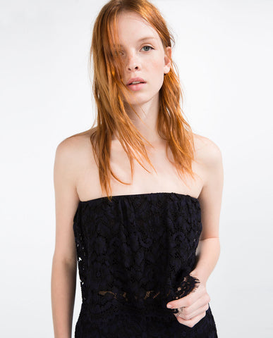 GUIPURE LACE TUBE TOP