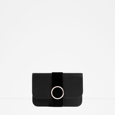 CIRCULAR CLASP CLUTCH BAG