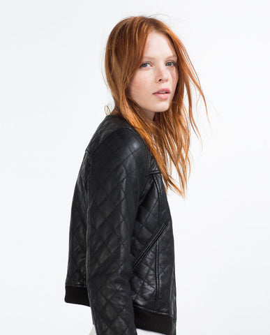 LEATHER BOMBER JACKET