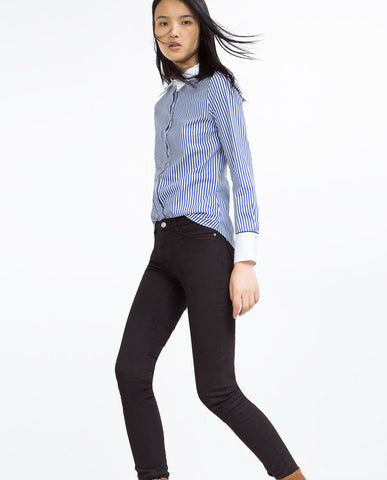 SKINNY MID-RISE TROUSERS