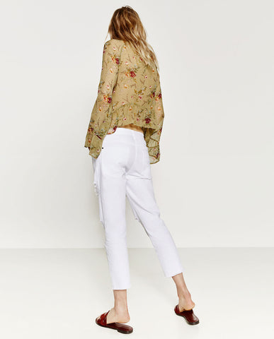 RELAXED FIT MID-RISE TROUSERS