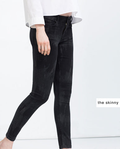 SKINNY MID-RISE TROUSERS