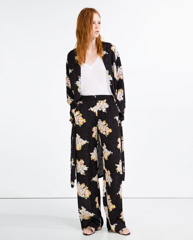 JACQUARD PAJAMA STYLE TROUSERS