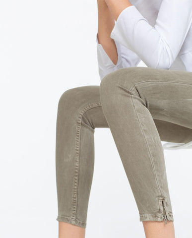 MID-RISE SKINNY TROUSERS