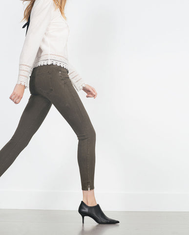 MID-RISE SKINNY TROUSERS