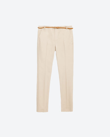 MID-RISE TROUSERS WITH BELT